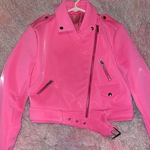 Azalea Wang Pink leather jacket